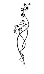 simple ornament with flowers roses black and white