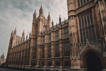 Fototapeta na wymiar The iconic British Parliament building in London. Generative AI