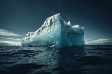 Fototapeta na wymiar View an iceberg's surface and underwater from an ice block. Generative AI