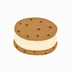 Chocolate chip cookie drawing vector 