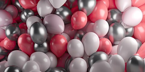 pink and silver balloons Generative AI