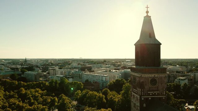 View of sunny Turku Cathedral