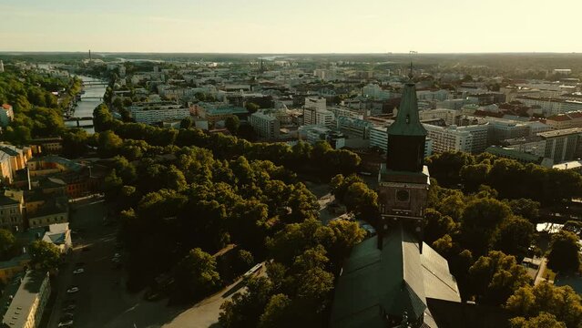 Turku city view from Turku Cathedral