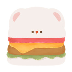 Bear mascot hamburger