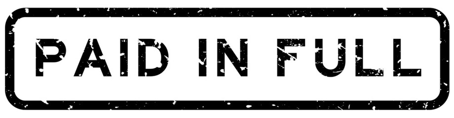 Fototapeta premium Grunge black paid in full word square rubber seal stamp on white background