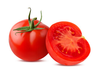 Tomatoes isolated on white background with clipping path