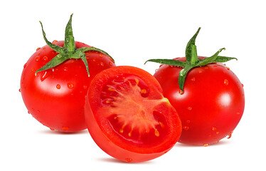 Tomatoes isolated on white background with clipping path