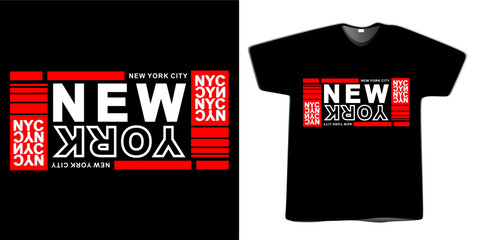 New york typography graphic t shirt design. black color vector illustration ready for print. fully editable,