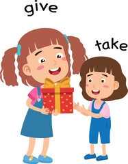 Opposite give and take vector illustration