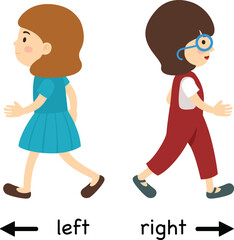 Opposite left and right vector illustration