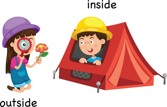 Opposite outside and inside vector illustration