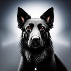 black and white dog