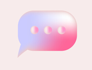 3D speech bubble icons for chat on social media. Chatting and message  symbol. 3d rendering vector illustration