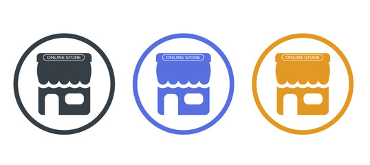 Online store icon,vector illustration isolated white background
