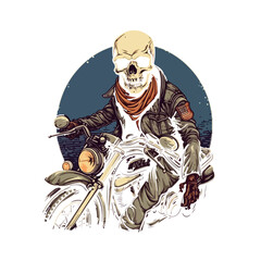 skull rider motorcycle emblem, clothing, vector, tattoo