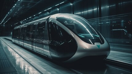 Obraz na płótnie Canvas Modern Futuristic Train Generative AI