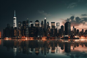 Fototapeta na wymiar Skyline of NYC. Generative AI