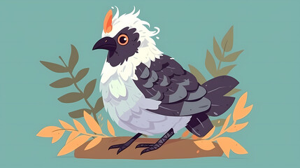 Obraz premium Exquisite Cuckatoo: A Captivating Flat Design Illustration, AI Generative