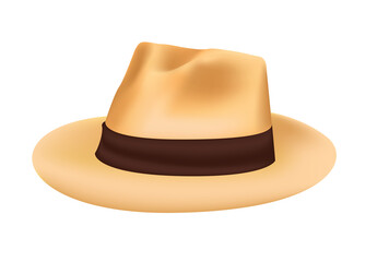 Cowboy hat flat color. Icon 3D file PNG illustration for use in various graphic designs.