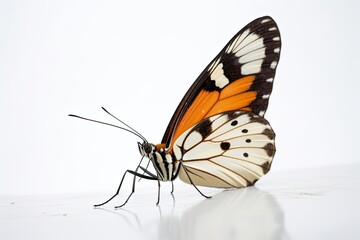 Fototapeta na wymiar A Colourful Monarch Butterfly Flies Through Nature's Beauty, Isolated on a White Background. Generative AI