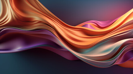 Fototapeta premium Abstract Background with 3D Waves, Colorful Pastel Gradient.
