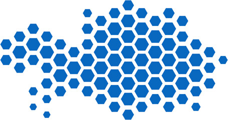 hexagon shape kazakhstan map.