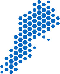 hexagon shape lebanon map.
