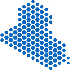 hexagon shape iraq map.