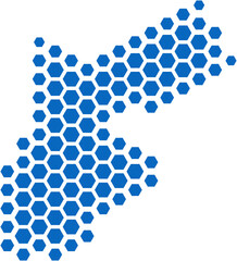 hexagon shape jordan map.