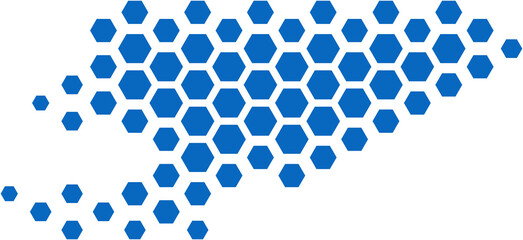 hexagon shape kyrgyzstan map.