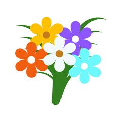 colorful flower bouquet vector illustration