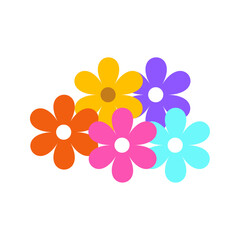 set of various natural flower vector illustrations