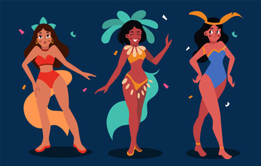 Vector carnival girls