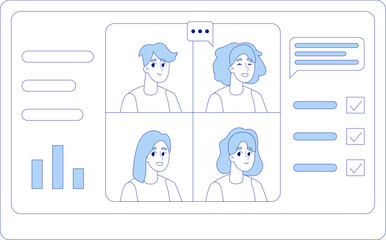 Vector virtual meeting illustration