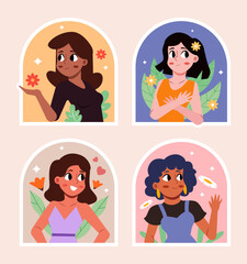 Vector pretty girls vector illustration