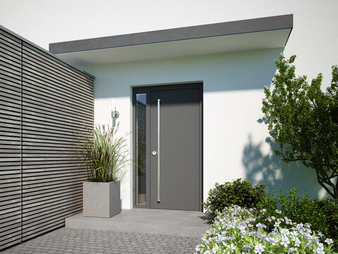 Hauseingangst&uuml;r in grau