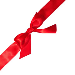Shiny red bow and ribbon isolated