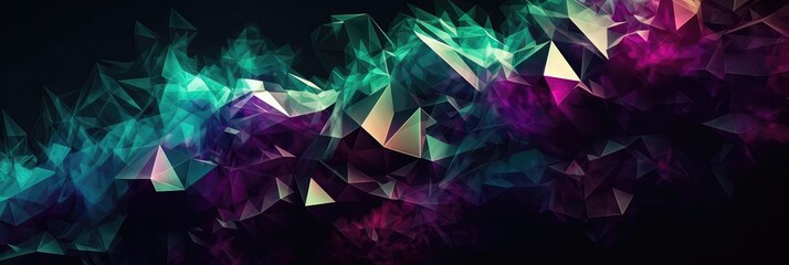 Purple Green Purple An Image Of A Colorful, Crystalline Structure Background. Generative AI