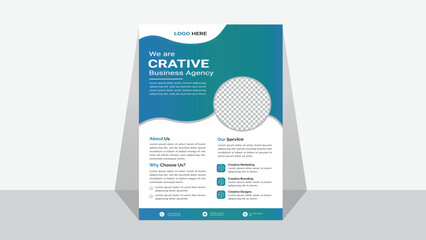 Corporate business flyer vector template design for digital marketing agency. Creative flyer A4 Size.