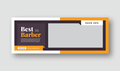 Classic Barber Shop Facebook Cover & Web Banner for Grooming Excellence