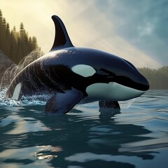 Obraz premium dolphin jumping out of water