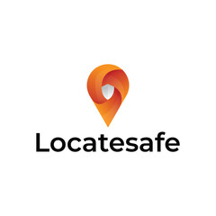Locate safe modern tech logo design