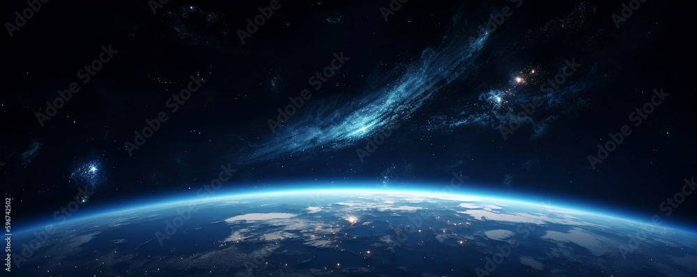 Wall mural view of the earth from the moon. generative ai