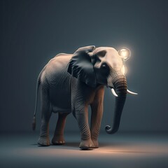 Naklejka na ściany i meble light elephant