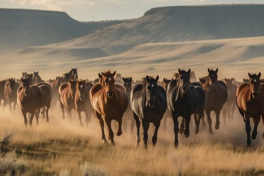 AI Generative. "Unleash Your Inner Maverick with our Wild Horse Collection - Embrace the Spirit of Freedom and Beauty!"