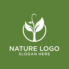 natural product logo design vector, Leaf icon and company logo
