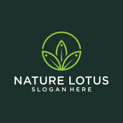 lotus flower vector template, with line shades and company logo
