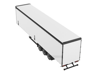 Truck trailer isolated on transparent background. 3d rendering - illustration