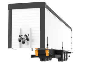 Truck trailer isolated on transparent background. 3d rendering - illustration