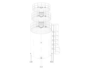Silo isolated on transparent background. 3d rendering - illustration